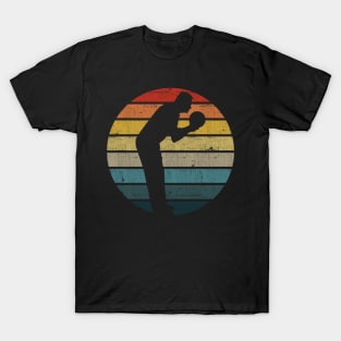 Bowling Silhouette On A Distressed Retro Sunset design T-Shirt